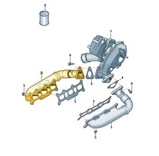 Original Abgaskrümmer rechts Audi A4 A5 A6 Q5 Q7 VW Touareg 059253034BP Neu