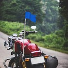 2 Pcs Motorcycle Flag Pole Bike Handlebar Holder Flagpole Bracket