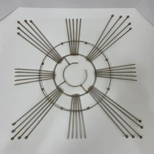 Vintage French Mid Century Sunburst Wall Clock 27" Brass Decor - Frame Only.