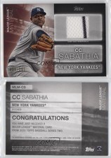 2020 Topps Major League Material Series 2 Black /199 CC Sabathia #MLM-CS HOF