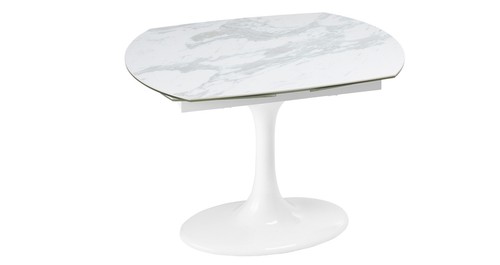 DFS Lille White Ceramic Marble Effect 4-6 Seater Extending Dining Table RRP £799 - Picture 2 of 4