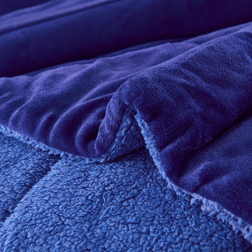 3 Piece Sherpa Plush Micro Suede Comforter Set U49MaBKsw_stO3AJ3iZIAAsTD8mU7mBs - Picture 3 of 5