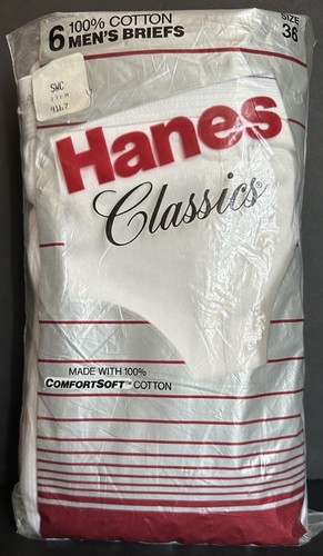Vintage Herren Hanes Classics Slips - 1988 Made In U.S.A. (6er Pack)