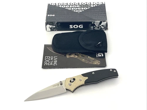 SOG CT-01 Facet Folding Knife VG-10 San Mai Carbon Fiber Handle Japan video thumbnail