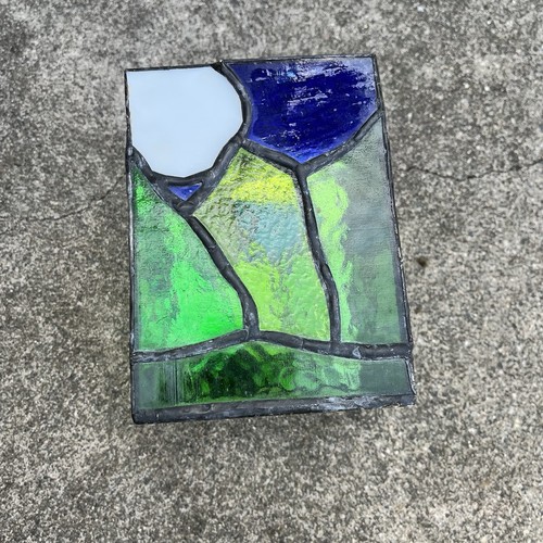 Vintage Hand Crafted Beautiful Stained Glass Sconce / Votive / Tea Candle Holder - Picture 2 of 10