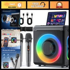 Karaoke Machine with 2 Wireless Rechargeable Microphones 150W Speaker System