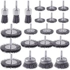 21-Pack Carbon Steel Wire Wheel, Cup, Pen Brush Set with 1/4-Inch Round Shank...