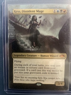 Kess, Dissident Mage Extended altered Hand painted Mtg