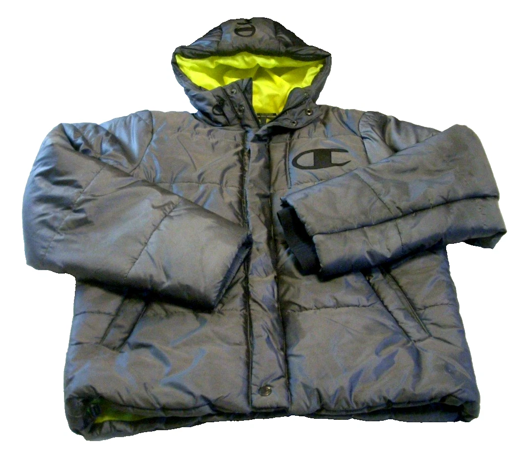 Champion Urban Outfitter Exclusive Men's Gray Neon Green Full Zip Jacket-Size S