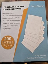 MaxGear 200 Price Tags with String, Gift and Clothing Tags, Hang Tag for...