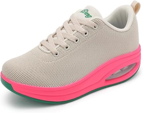 Women's Comfortable Sneakers Travel 2" Air Cushion Rocker Bottom Shoes - Picture 10 of 18