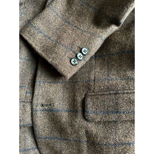 NWT 7 Diamonds Wool Blend Blazer Brown/ Black Grid Lines Men’s S - Picture 10 of 10