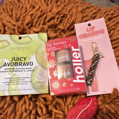 Avatara Avocado Mask, Holler Sugar Cookie Lip Balm & Scrub, Lip Charms Keychain