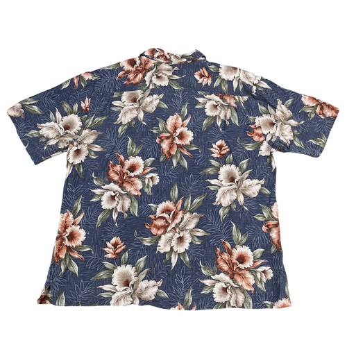 Camicia hawaiana uomo Pierre Cardin 100% seta tema floreale taglia XXL - 25,5" pit to p - Foto 2 di 4