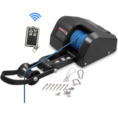 #ad 35 LBs Boat Saltwater Electric Anchor Winch With Wireless Remote Control black $149.99