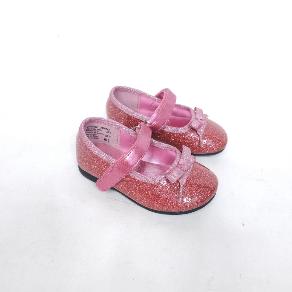 Zapatos de vestir George para niñas Mary Jane niño pequeño talla 5T rosa brillante lazo Foto 2 de 4