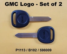 Set of 2 OEM GMC Logo Truck Non-Transponder Key Blank P1113 B102 598009