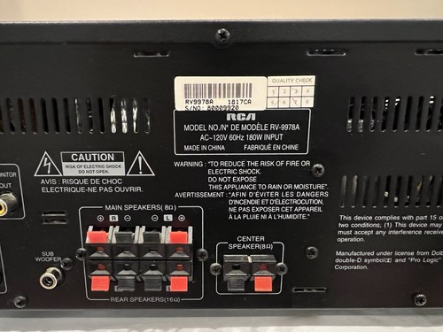 RCA Heimkinosystem Surround Sound 2 Receiver, Audiobox und 5 Lautsprecher - Bild 24 von 24