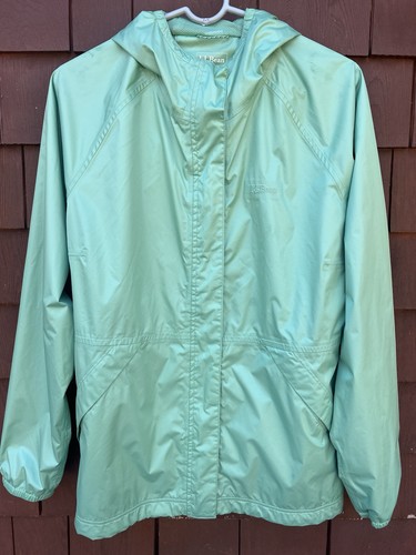 LL Bean Waterproof Windbreaker Jacket Lt Green W’s Large