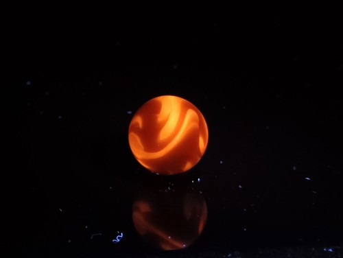 16.3mm Alley Agate Swirl Marble Yellow Orange MINT UV - Picture 8 of 9