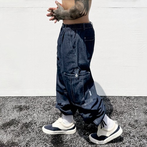 Mens Chicano Baggy Cargo Jeans Hip-Hop Streetwear Loose Gangsta Denim Pants - Picture 36 of 41