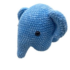 Handmade Crochet Elephant Plush Toy Stuffed Animal Amigurumi Blue