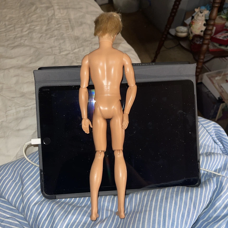 Mattel Barbie Ken Doll Male Rooted Blonde Hair Blue Eyes Articulated Nude 2009 - Image 3 of 4