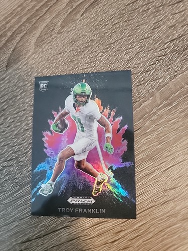 Troy Franklin 2024 Panini Prizm Draft Picks Black Color Blast RC #CB-18 Ducks - Picture 3 of 5