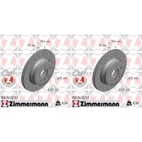 2X Zimmermann Sport Bremsscheiben 320Mm Gelocht Hinten Passend FüR Bmw X3