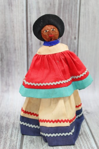 Muñeca india vintage Seminole estilo Florida hecha a mano fibra palmetto etiquetas originales - Imagen 1 de 6