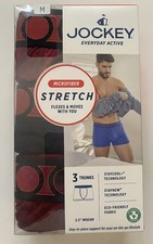 Jockey Men  s 2-1/2  Trunk Briefs Size Med 3-Pack Cranberry New with Tags