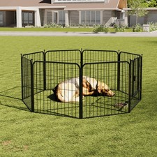 8 Panel Dog Playpen Metal Pet Exercise Pen Heavy Duty Indoor/Outdoor Play Fence