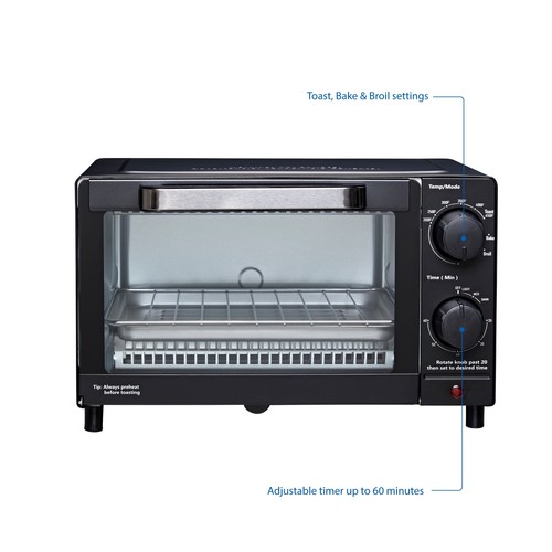 4 Scheiben Arbeitsplatte Toaster Ofen mit 3 Einstellungen, inklusive Backrost und Pfanne, B - Bild 6 von 12
