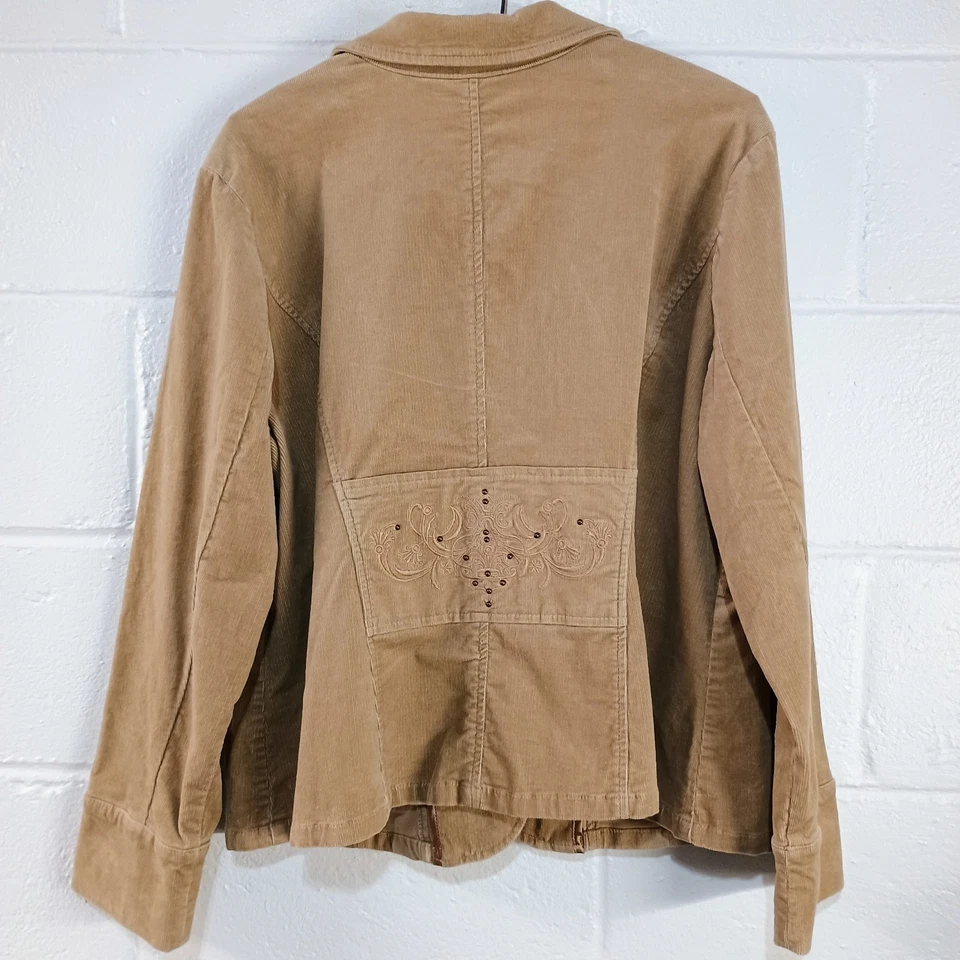 Chaqueta Blazer Venezia Mujer Caqui Pana Bolsillos Bordados Talla 18/20 Carrera Foto 2 de 4