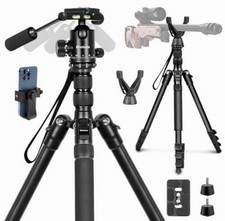 68" Ball Head Camera Tripod  Monopods, 360  V-Yoke Rifle Shooting Tripod  H...