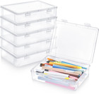 6 Pcs Plastic Storage Boxes with Lids, 9 X 6.5 X 2 Inch Clear Rectangular Plasti