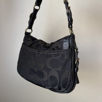 Coach Legacy Hobo Signature Black Garcia Satchel Shoulder Bag Y2K