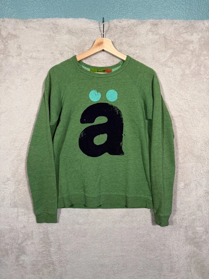 Sudadera Free City Cuello Redondo Pequeña Verde Pan y Bicicletas Hecha en EE. UU. Foto 2 de 4