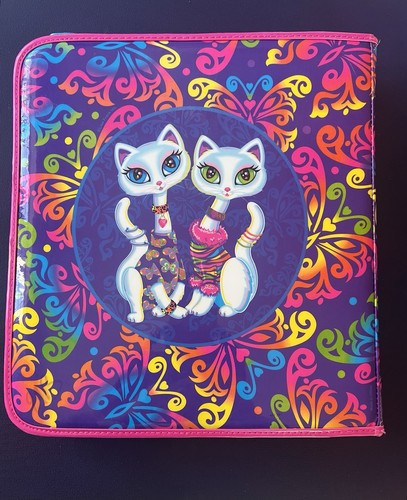 Lisa Frank Siamese Cats Roxi & Rollie Zipper Puffy 3 Ring Binder 90s - Picture 3 of 11
