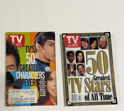 TV GUIDE - 50 GREATEST TV STARS OF ALL TIME, TV's 50 GREATEST CHARACTERS EVER