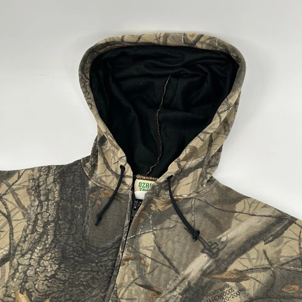 Sudadera con Capucha Cremallera Completa Vintage Años 90 Para Hombre Camuflada Ozark Trail Realtree Hardwoods Foto 2 de 4