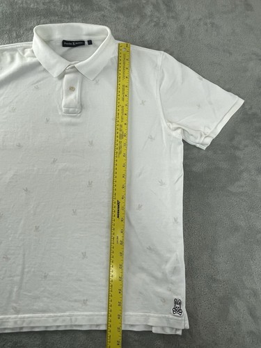 Psycho Bunny Polo Shirt Mens 7 XL White Embroidered Logo •Mark• - Picture 10 of 16