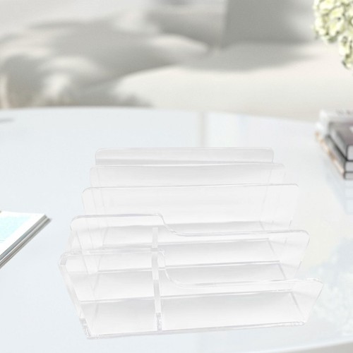 Acrylic Desk File Organizer File Sorter Sections Desktop File Folder for Books - Picture 4 of 7