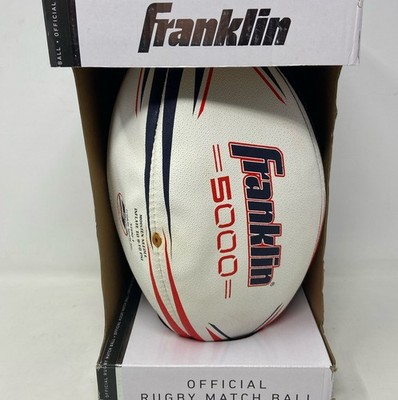 Franklin Sports 5000 Official Rugby Match Ball - Size 5 (DC2442), White/Red/Navy
