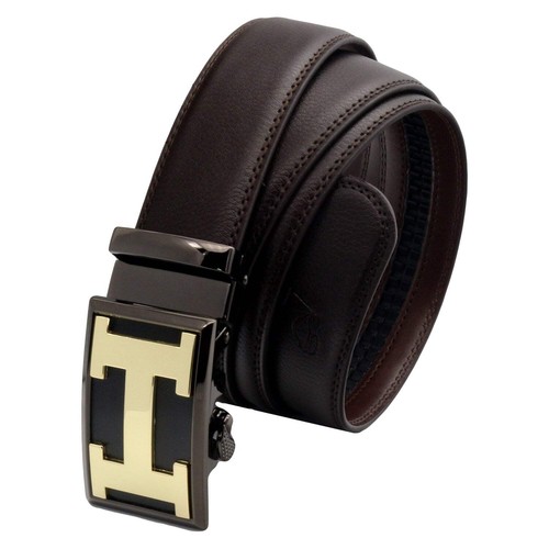 QHA Mens Ratchet Leather Belt Automatic Buckle 35mm Wide Q37 - Picture 16 of 35