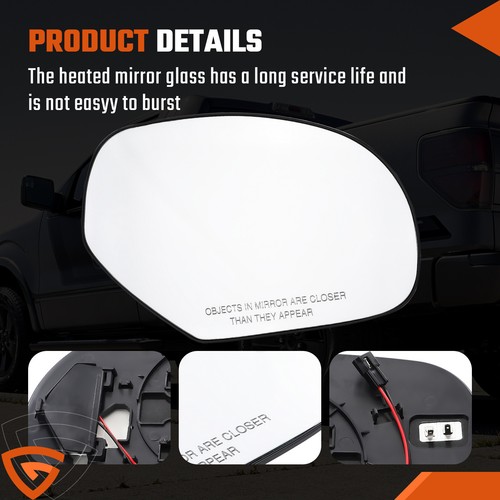 For 2007-2014 SILVERADO SIERRA YUKON TAHOE Mirror Glass with Pads Passenger Side - Foto 4 di 12