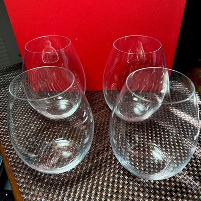 Riedel VIAGGIO Stemless All Purpose Wine Crystal Glass 4 Pieces Set $86  No Box