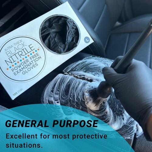 Black Nitrile Gloves Large - 4 Mil Latex Free Powder Free Medical Gloves for ... - Picture 5 of 9