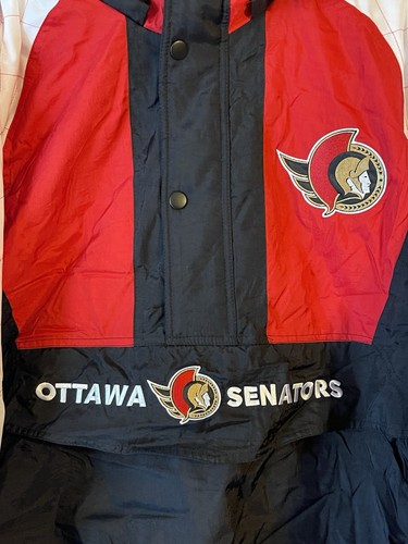 Men’s 2XL NWOT Ottawa Senators Starter Vintage 90s Puffer Half Zip Jacket - Picture 2 of 9