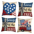 Home of The Free Truck Stripes Throw Pillow Covers, 18 x 18" x 18" (Pack of 4)